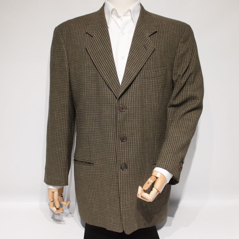 Giorgio Armani Collezioni Brown Wool Linen 3-Button Blazer Made in Italy Men 42R